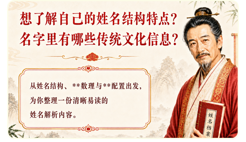 想了解自己的姓名结构特点？名字里有哪些传统文化信息？
